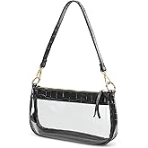 Clear Shoulder Handbag PVC Classic 90s Purse Women Vegan Leather Crocodile Crossbody Bag
