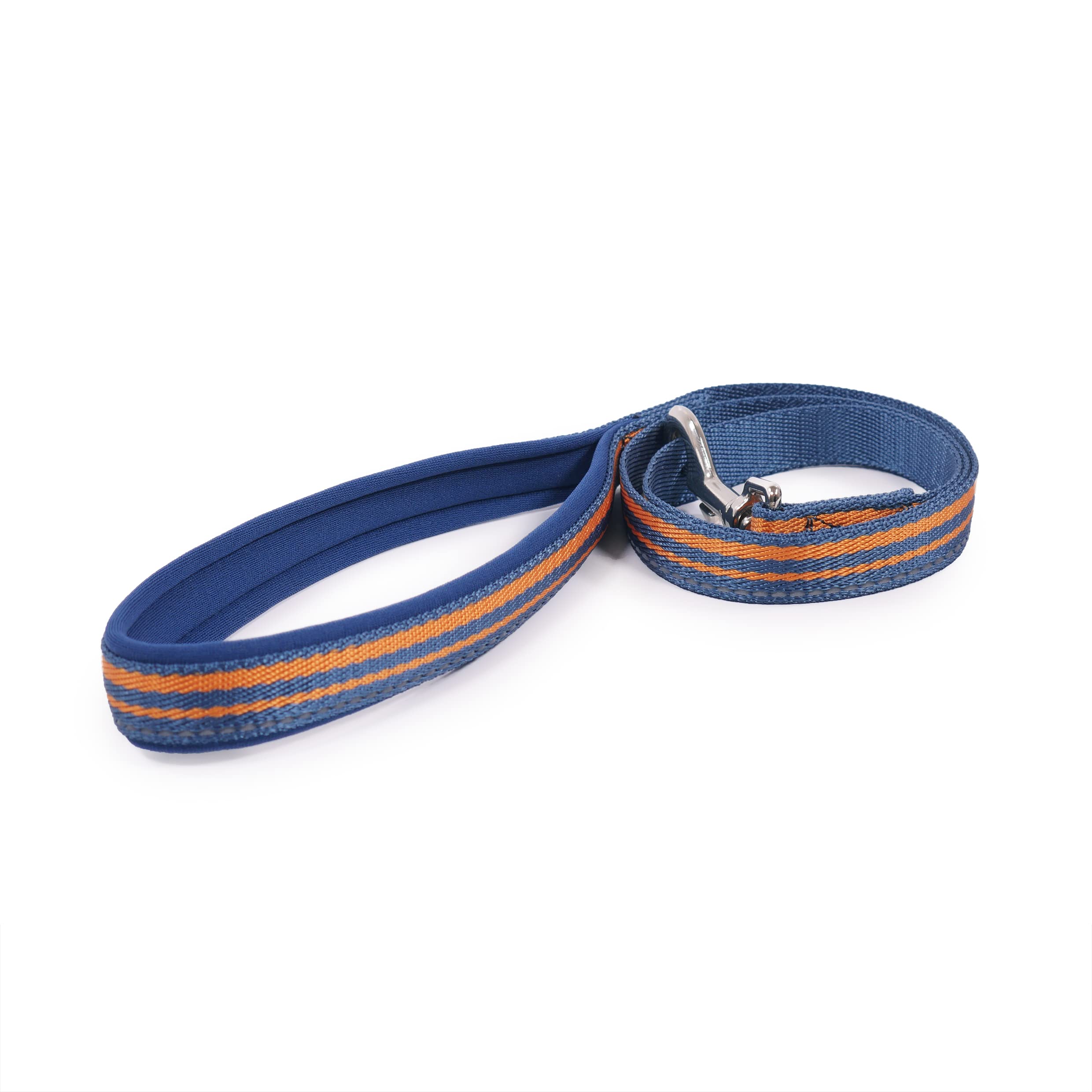 Rosewood Reflective Stripe, Blue and Orange Lead with Extra Soft Padded Handle, 40 inch