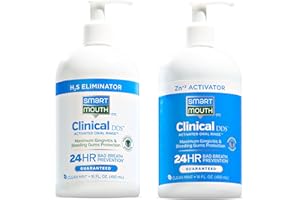 SmartMouth Clinical DDS 2-Bottle Activated Mouthwash with Pumps - Gum Health Support for Adults - 12-Hour Fresh Breath Mouthwash - Clean Mint Flavor, 32 fl oz (16 fl oz per Bottle)