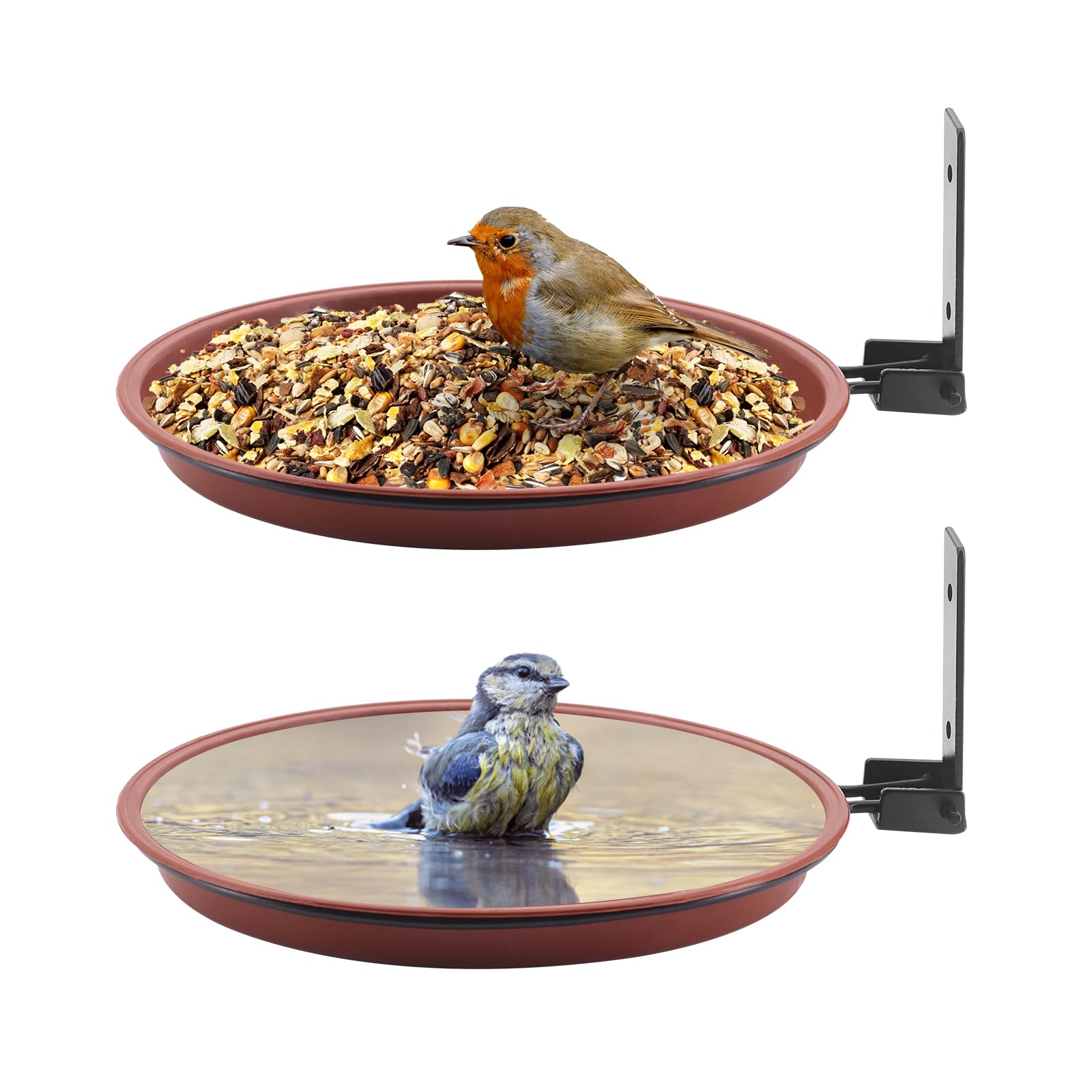 Beowanzk Small Bird Feeders, Set of 2 Wall Mounted for Small Birds Outdoors in The Garden