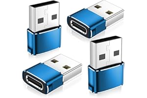 XIWXI 𝟒𝐏𝐚𝐜𝐤 𝐔𝐩𝐠𝐫𝐚𝐝𝐞𝐝 USB to USB C Adapter,Type-C Female to A Male Car Charger OTG Converter for Apple Watch Ultra 8 9 10,iPhone 16 15 14 13 Pro Max,Samsung S24,Nintendo Switch,AirPods,iPad,Car