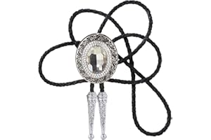 Doitby Western Bolo Tie Cowboy Bolo Ties Rhinestone Necklace Bola Tie for Men Women