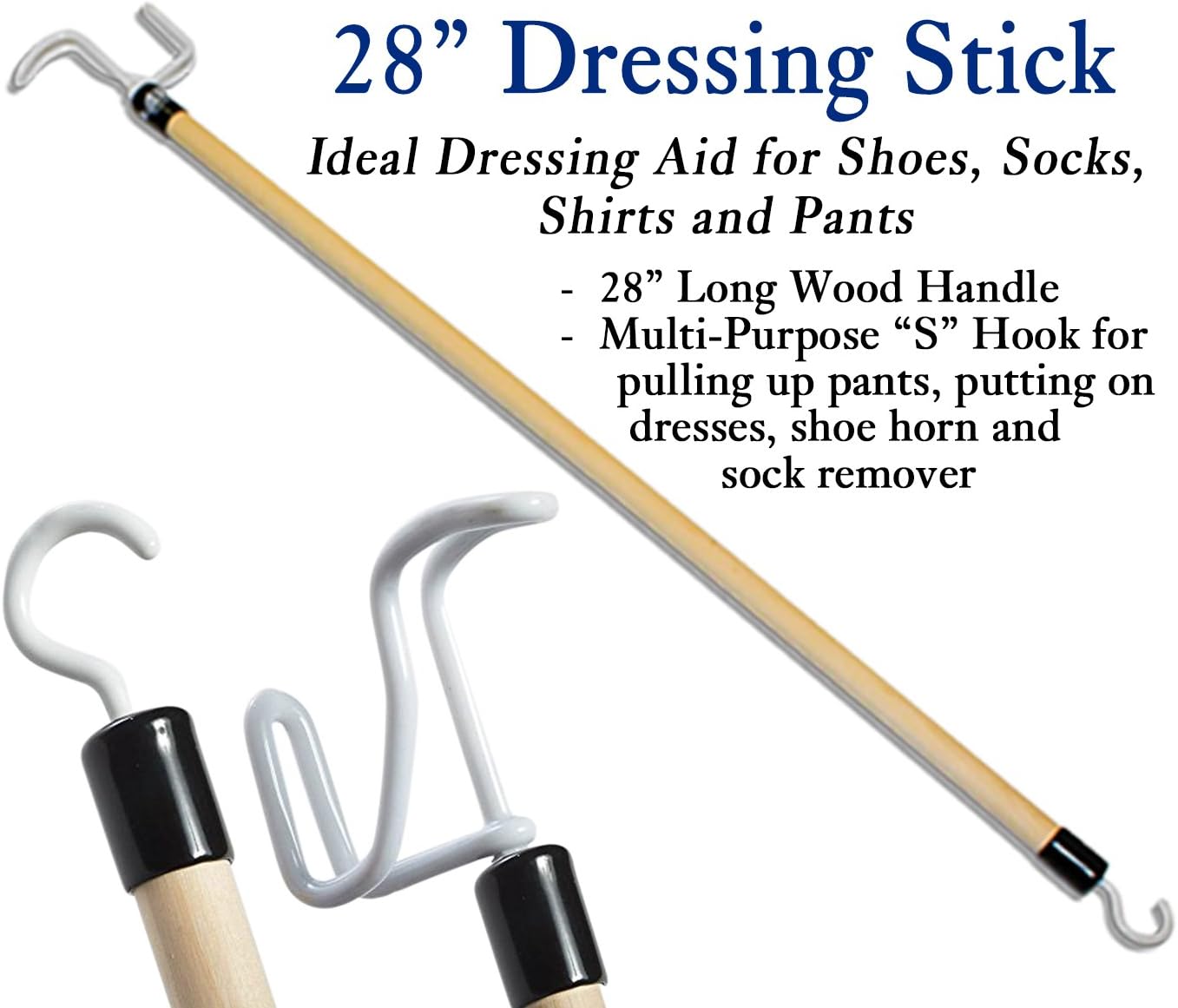 RMS Hip Kit - Premium 5-Piece Hip Knee Replacement Kit - Ideal for Recovering from Hip Replacement, Knee or Back Surgery, Mobility Tool for Moving and Dressing (26 Inch Reacher): Health & Personal Care
