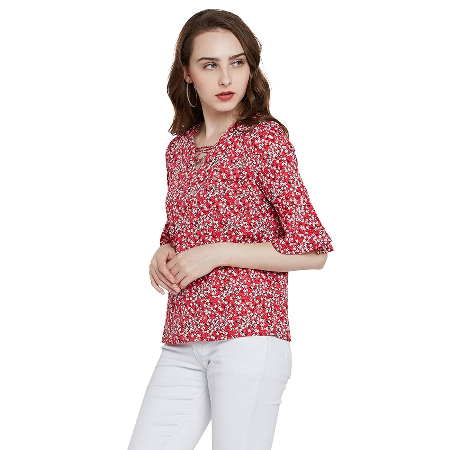 marie claire women red printed top