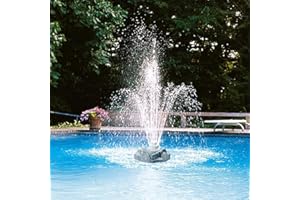 Aqua Select Floating Outdoor Pool Fountain | Adjustable Height Up to 16' Feet | Decorative Three Tier Grecian Fountain | for Above Ground or Inground Swimming Pools | Easy to Install | Grey Rock