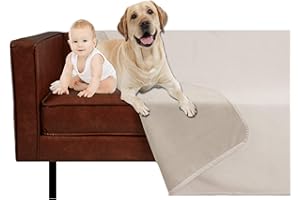 Ameritex Pet Bed Blanket Reversible 100% Waterproof Velvet Super Soft for Sofa and Bed (68x82 Inches, Cream+Beige)
