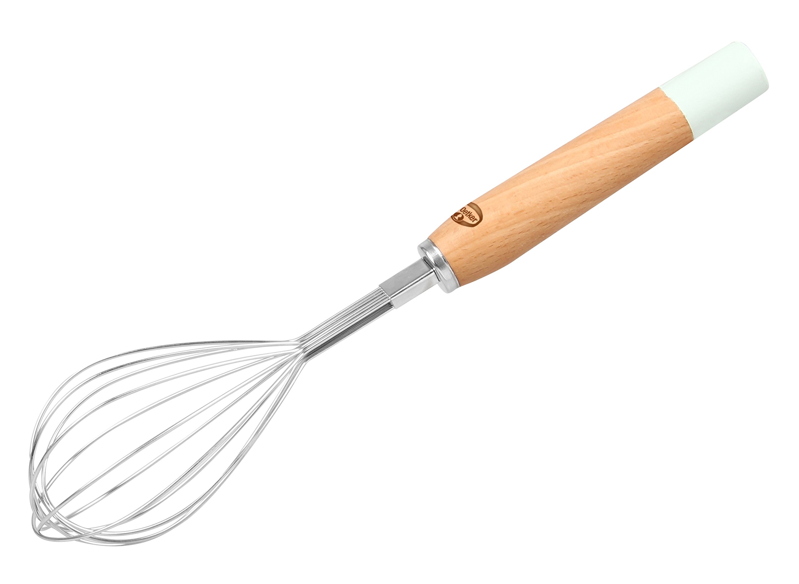 Dr. Oetker Whisk with Wooden Handle 26.5 cm, Stainless Steel, Silver/Brown, 27 x 5 x 1 cm