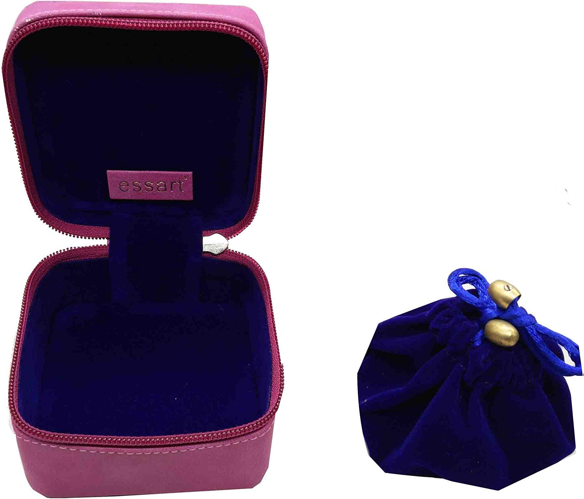 Essart Vanity ||Jewellery ||Earring Box ||Trouseeau with Zipp Closure - Pink