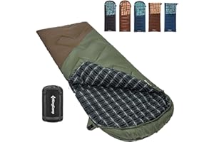 KingCamp Sleeping Bag for Adults, Cold Weather & Warm XL Big and Tall Flannel Sleeping Bags with Compression Sack Portable Waterproof Essentials Gear Accessories for Outdoor Camping