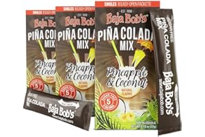 BAJA BOB'S Pina Colada Mix Singles - Zero Sugar, Low Calorie, Low Carb, Keto Friendly, Skinny Cocktail Mixer. (3-Pack Makes 24 Individual Cocktails)
