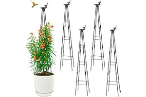 Yeghujar 4Packs Trellis for Climbing Plants Outdoor Indoor, 47in Garden Plant Climbing Trellis for Potted Plants, Flowers, Vines, Tomato Vegetables, Tower Obelisk-Shaped Plant Support Trellis