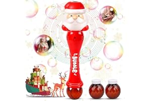TLKIAA Christmas Santa Bubble Wand Machine for Kids Maker Blower Toys Christmas Basket Stocking Stuffers Birthday Gift Outdoor Indoor Automatic for 3 4 5 6 7 8 + Year Old Toddlers Little Girls Boys