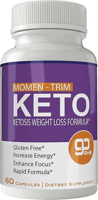 Momentrim Keto Weight Loss Pills, Advanced Momen Trim Natural Ketogenic BHB Burn Fat Supplement, 800 mg Formula with New True Slim GO BHB Salts Formula, Advanced Appetite Suppressant Capsules