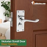 HANDLESTORE Victorian Scroll Chrome Bathroom Door Handles with Thumbturn Lock view 3
