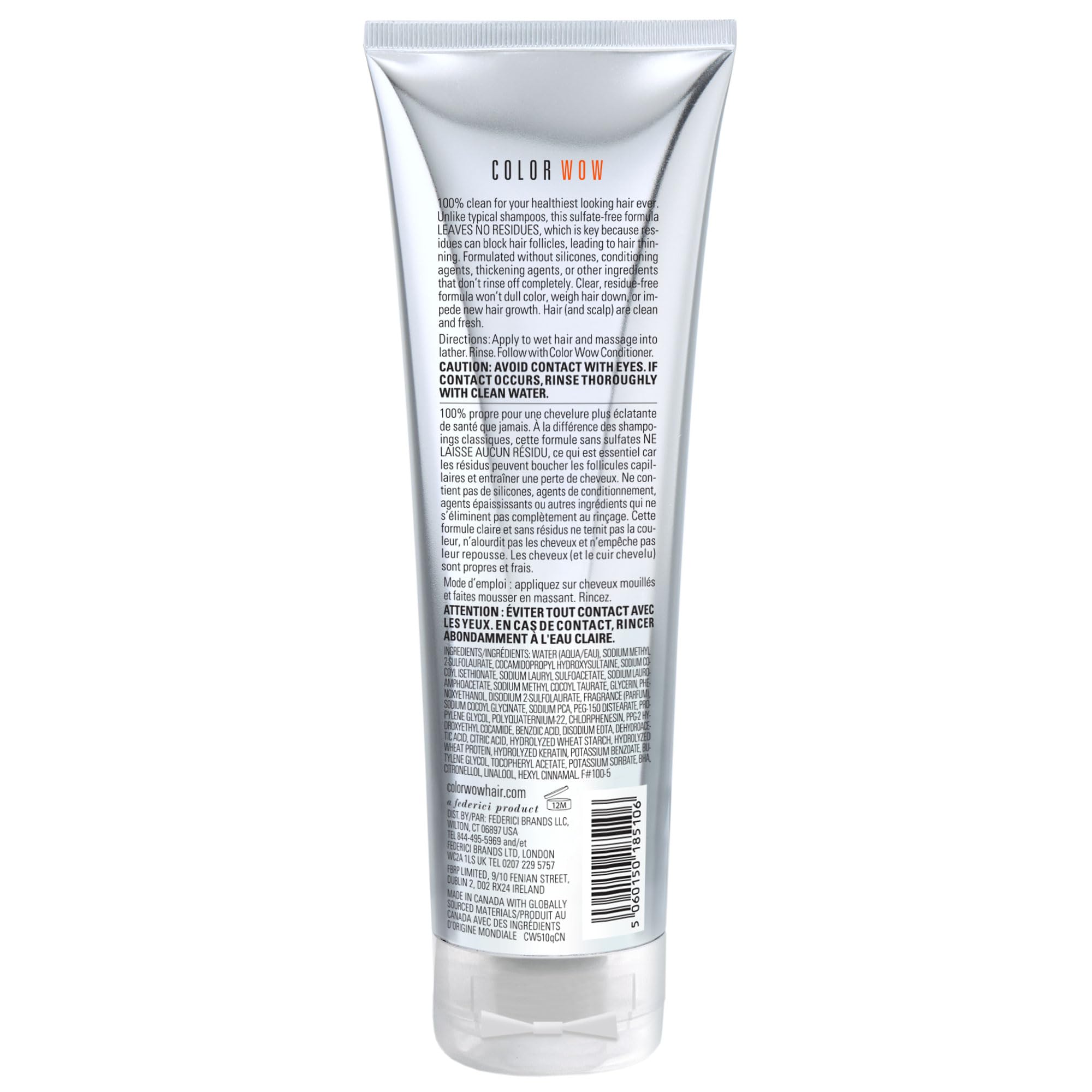 COLOR WOW Color Security Shampoo – Sulfate Free & Residue-Free Formula | Healthy Looking Hair & Scalp | Paraben Free Salon Quality