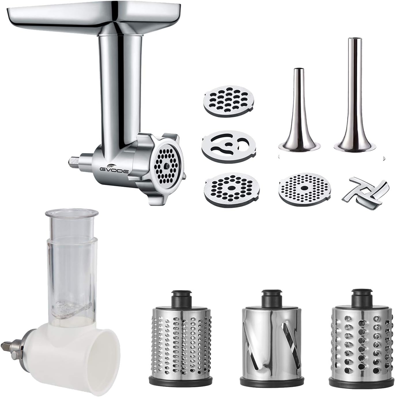 Gvode 2 in 1 Food Grinder & Slicer Shredder Attachment Pack for