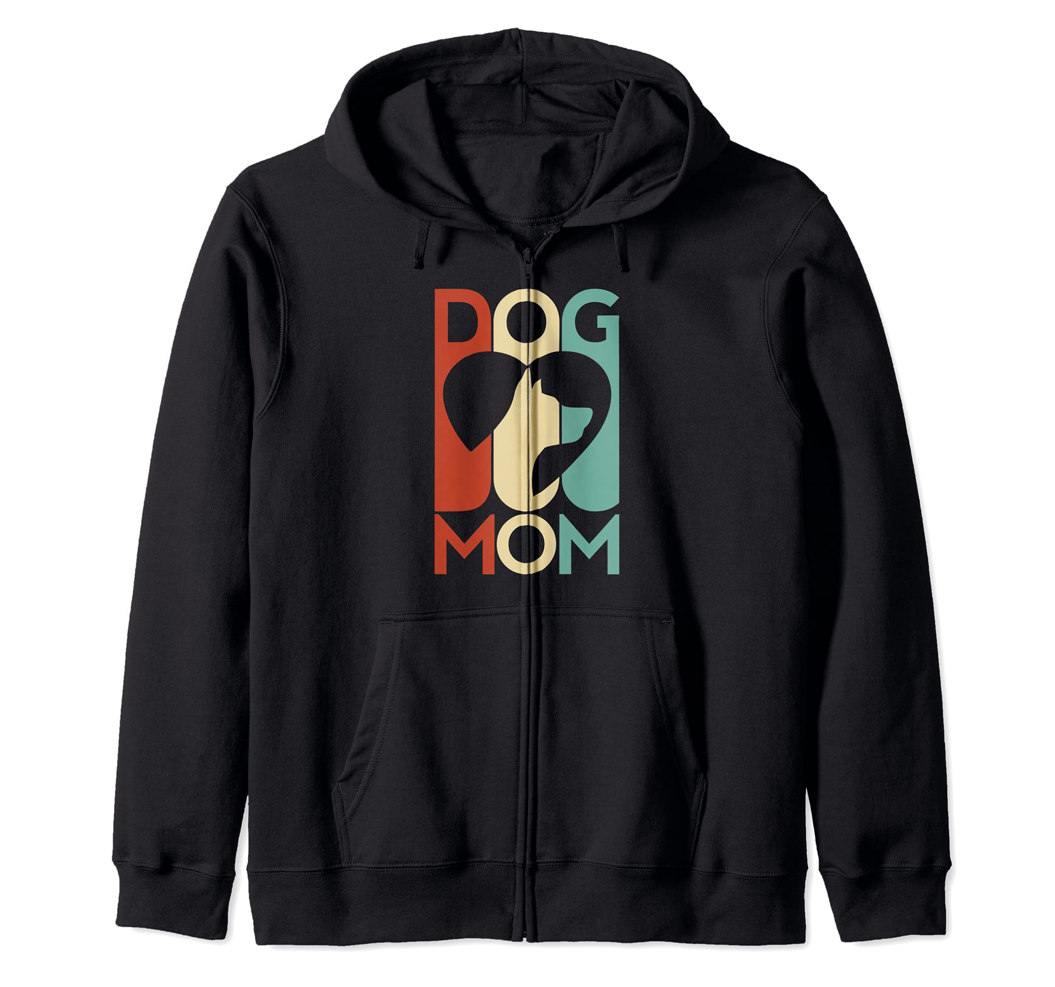 Best Dog Mom Woman Doggy Bark Bone Mothers Day Canine Puppy Zip Hoodie