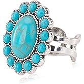 Montana West Rustic Couture's Bohemian Turquoise Cuff Ring for Women Cowgirl