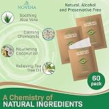 NOVEHA Tea Tree Coconut Oil Eyelid Lash Wipes 60 Count Demodex Blepharitis Itchy view 2