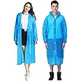 HLKZONE Raincoat, [2 Pack] Reusable Rain Ponchos Portable EVA Rain Coats Packable Rain Jackets with Hood and Drawstring