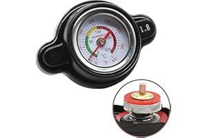 FOXSEON High-Pressure Radiator Cap with Thermometer Provides Fit for Honda, Kawasaki, Suzuki, Yamaha, Polaris, Husqvarna Off-Road Vehicles, KTM and More Motorcycle ATV Models 1.8 Bar, 25.6 Psi