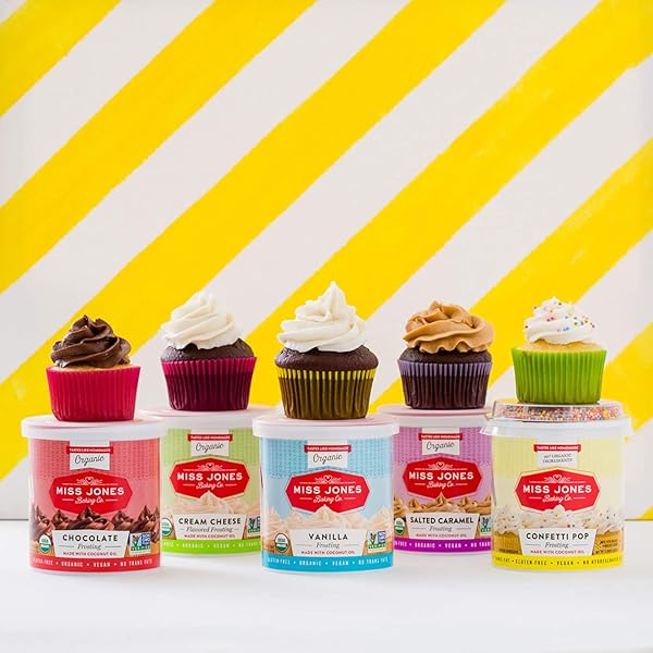 MISS JONES BAKING CO. CONFETTI POP VEGAN FROSTING, 11.98 OUNCE