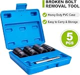 Spurtar 1/2 Drive Twist Socket Set Lug Nut Remover Tool Damaged Bolts 5Pcs view 6
