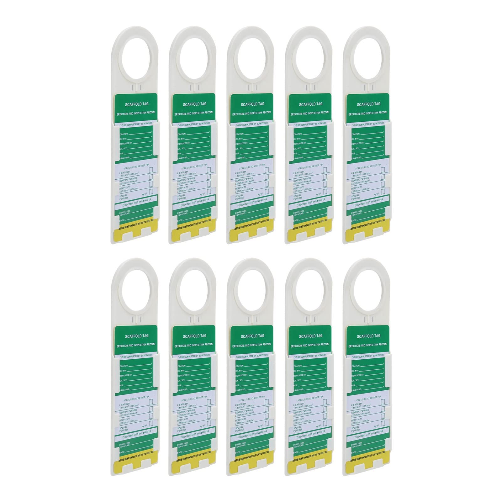 Scaffold Tag, 10PCS ABS Locking Caution Maintenance Sign Tag for Electric Chemical Industrial Security
