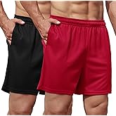 COOFANDY Men's 2 Pack Gym Workout Shorts 5 Inch Mesh Athletic Shorts Quick Dry Running Shorts with Pockets
