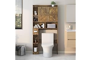 Bonvache Farmhouse Over The Toilet Storage Cabinet, Above Toilet Cabinet with Doors and Adjustable Shelf, Bathroom Space Savi