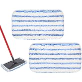 kCarpoly 2-Pack Reusable Microfiber mop Pads, Compatible with Oceda 15x8 inch Flat mop, Wet and Dry use, deep Cleaning (mop Handle not Included).