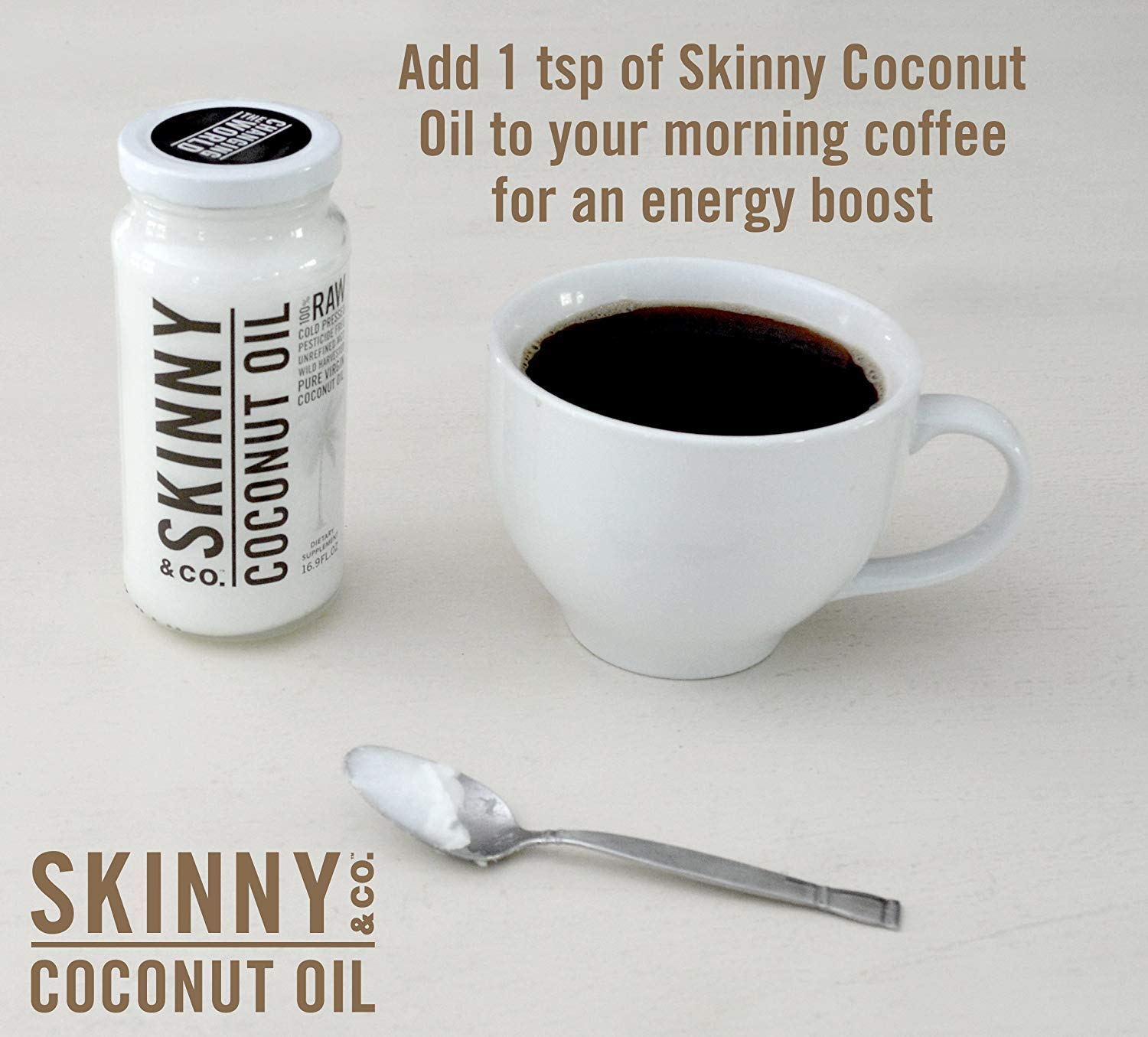 SKINNY and CO. Organic 100 RAW Virgin Skinny Coconut Oil for Skin and