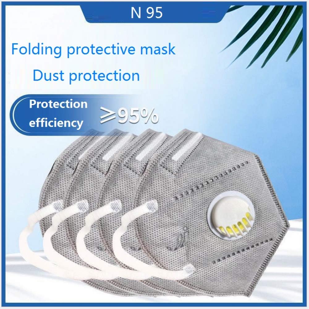 With breathing valve n95 dustproof, breathable, pollution-proof, anti-fog and haze safety pm2.5 men and women 5PCS