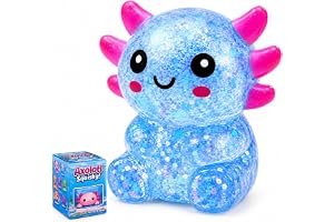 Tibberly Axolotl Squishy Stress Ball, Soft Slow Rising Sensory Toy | Cute soft axolotl squishy with a slow rising feel for squeezing, sensory play, relaxation, focus and everyday stress relief.