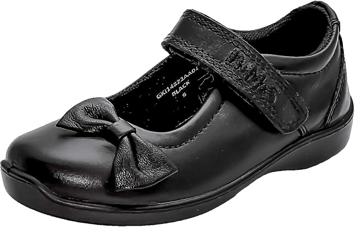 Buckle My Shoe Girls Black Leather School Shoes with Bow Trim Amazon