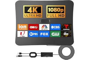 BTFDREEM TV Antenna TV Antenna Indoor for TV Support 4K 1080p Antenna TV Digital HD Indoor Digital Antenna for Smart TV and All Older TV's-Signal Booster 16.5FT HD Antenna TV Cable