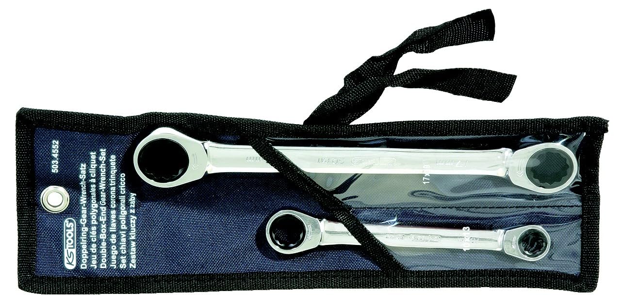 KS Tools 503.4552 GearPlus Double Ring Ratchet Spanner Set (2 Pieces)