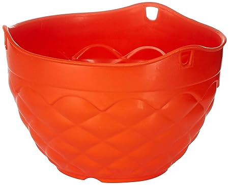 Gardens Need 100% Virgin Plastic Passion Hanging Planter with Iron Chain | Set of 5 Planter, (10cm x 19cm x 52cm, Orange)