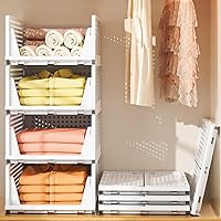 Lot De 4 Paniers De Rangement Empilables Pour Placard