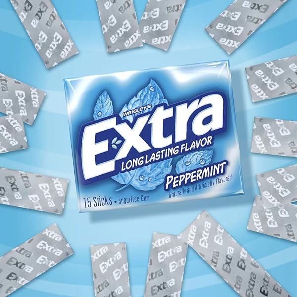 EXTRA PEPPERMINT GUM, 15-STICK SLIM PACKS (PACK OF 20)