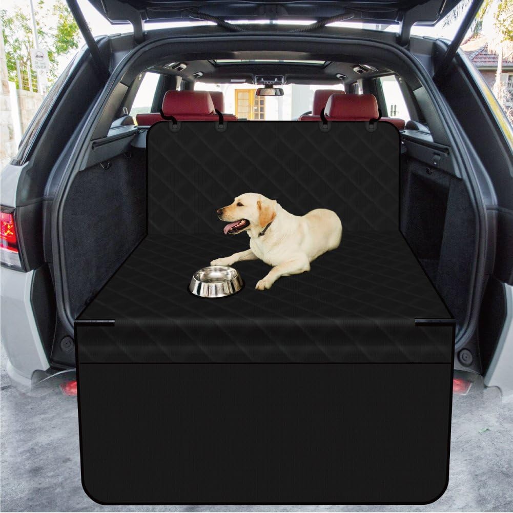 HUANXU SUV Cargo Liner For Pets, Dog Trunk Jeep Car Liners Cover Waterproof Non-Slip Back folded for Any Animals Black Small Size 42"*78"
