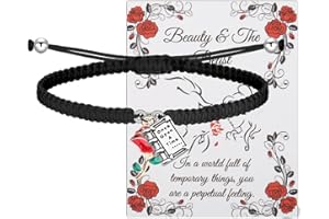 UJIMS Beauty Beast Movies Gifts Rose Pendant Necklace Beauty Fairy Jewelry Rose Flower Bracelet Princess Fans Gift