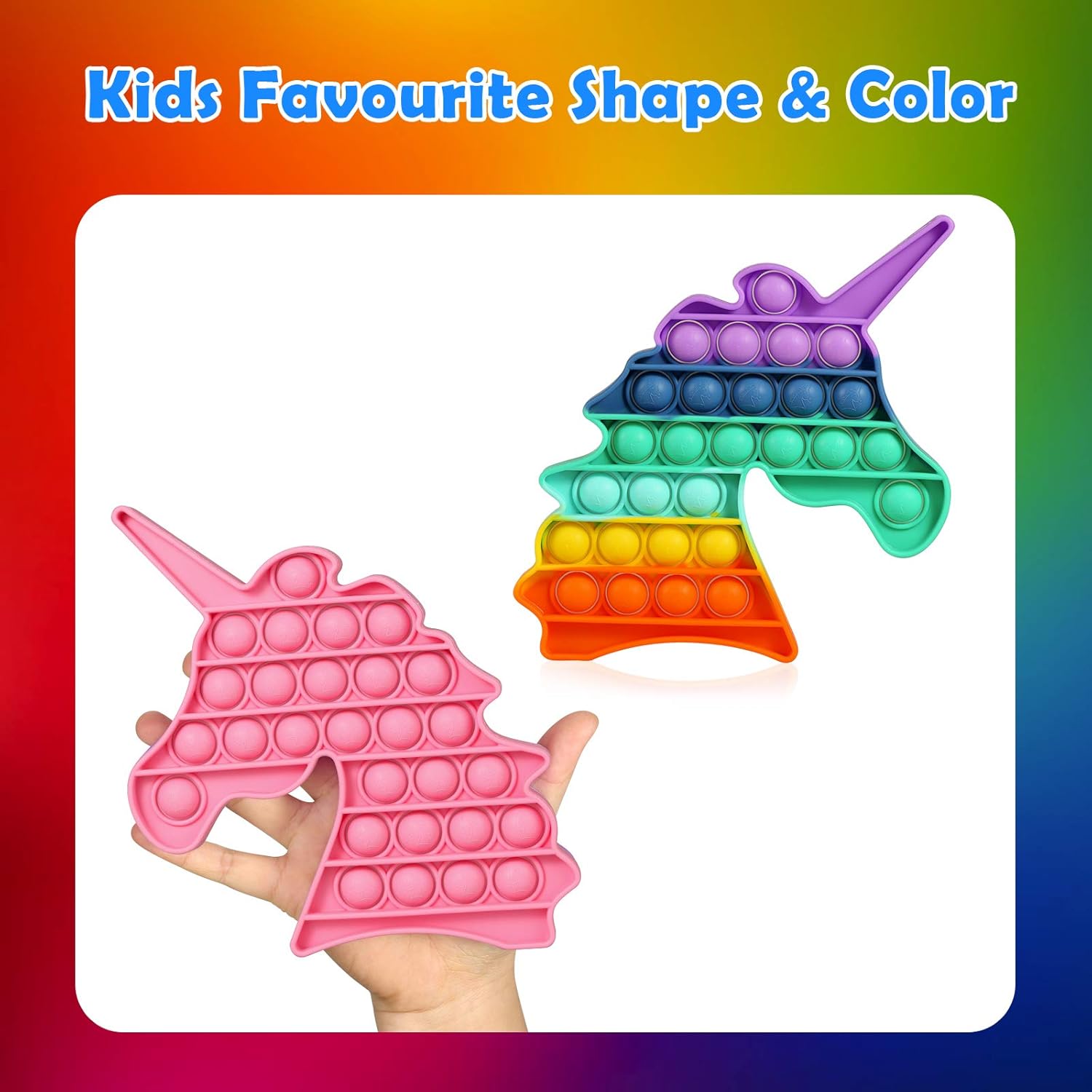 Amazon Com Hiunicorn Rainbow Pink Unicorn Sensory Fidget Toy Bubbles Popping Toy Gift Educational School Game Crafts For Kids Teen Autism Stress Sensory Toy Reliever Rainbow Pink Toys Games