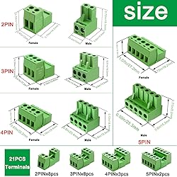 Tnisesm 21Pcs Screw Terminal Block Connector Kit