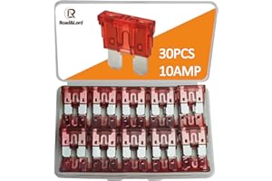 ROADANDLORD 30Pcs 10A Standard Blade Fuses Kit - Standard Automotive Car Fuse Blade Fuse Assortment, Fuses Automotive, 10A Standard Boat fuse, Auto Truck ATC/ATO/APR/ATS Fuse Kit for Car/RV/Truck/Motor