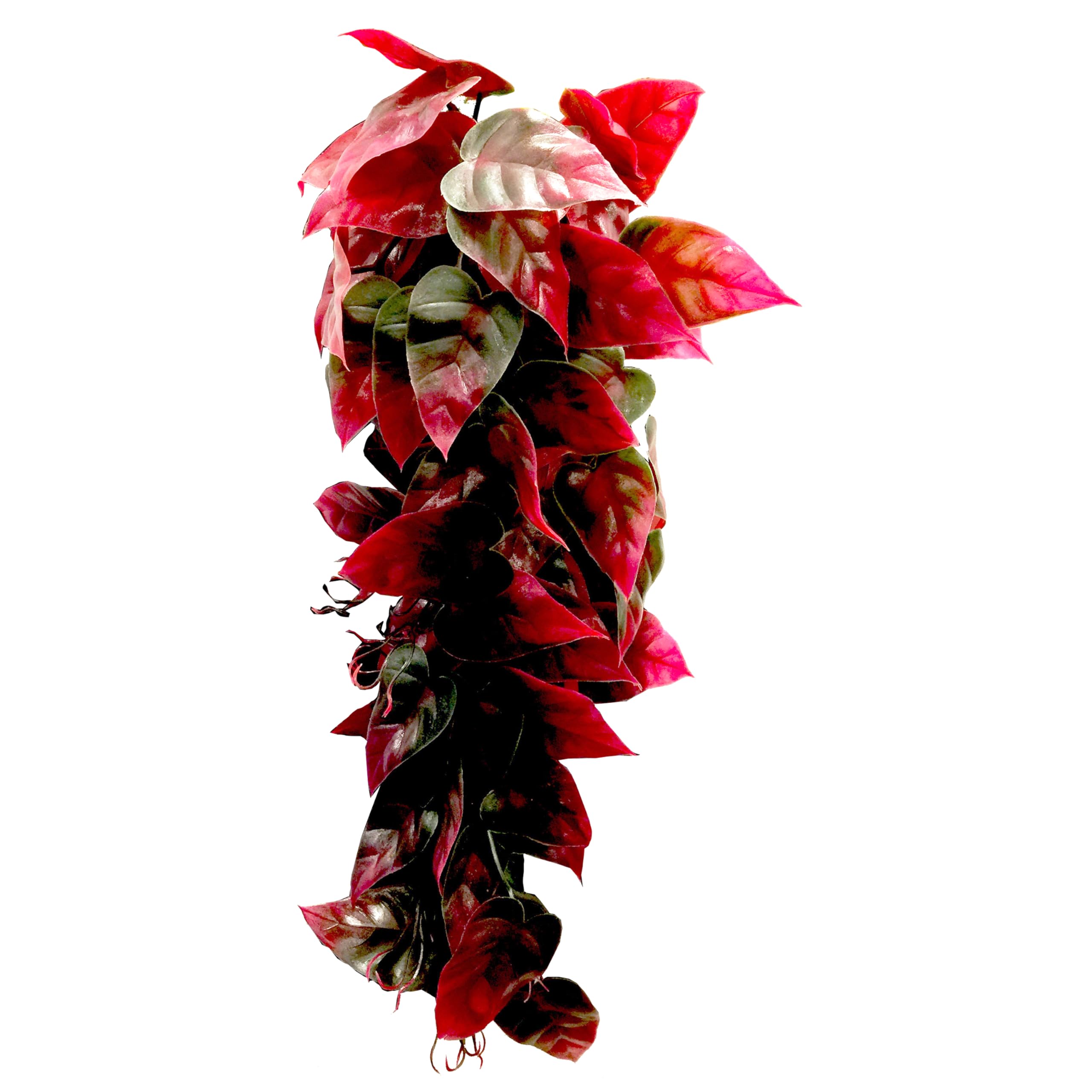 Penn-Plax Reptology Decorative Hanging Terrarium Plant Vines for Reptiles and Amphibians – 12” Length – Green & Red
