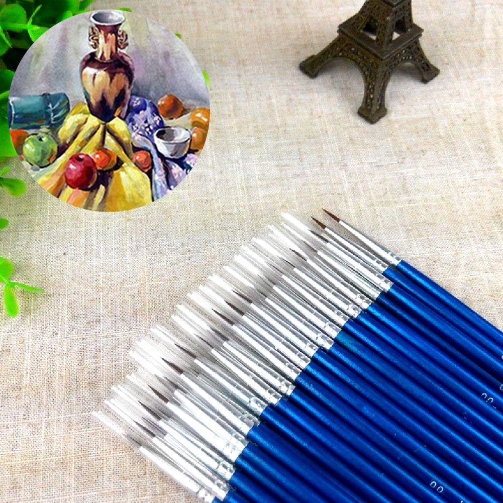 Set di pennelli fini, 10 pezzi, colori acrilici, pennelli acrilici, acquerelli, modellismo, pittura con i numeri, sottili e piccoli, dettagli in miniatura, pennello artistico