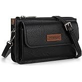 Wrangler Crossbody Wallet for Women RFID Clutch Phone Purse with Credit Card Slots | RFID, Vegan Leather, Small, Purses, with Phone Pocket, Adjustable Strap