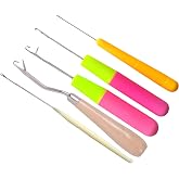 5 Different Sizes Latch Hook Crochet Needle Set Hair Crochet Hook Tools for Hair Braiding, Scarf &amp; Rug Making and Crafts DIY