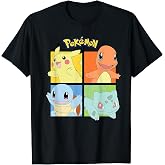 Pikachu Charmander Squirtle Bulbasaur Kanto Region T-Shirt